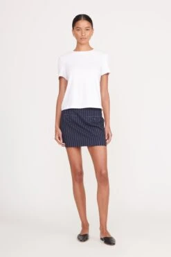 ANNETTE SKIRT | NAVY PINSTRIPE -Staud Store 063 230516 Staud Fall Ecom 03245 web