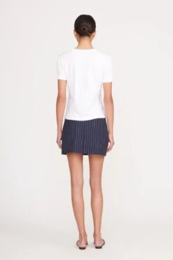 ANNETTE SKIRT | NAVY PINSTRIPE -Staud Store 063 230516 Staud Fall Ecom 03266 web