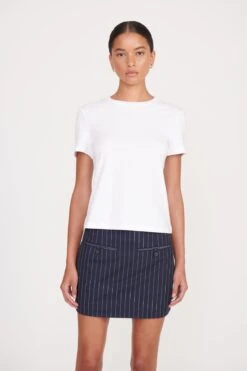 ANNETTE SKIRT | NAVY PINSTRIPE -Staud Store 063 230516 Staud Fall Ecom 03278 web