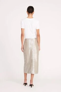 TULIP SKIRT | SILVER -Staud Store 1 INGRID TOP TULIP SKIRT SILVER 0239 web