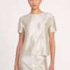 INGRID TOP | SILVER -Staud Store 10 INGRID TOP TULIP SKIRT SILVER 0184 web