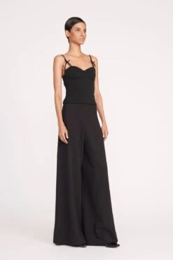 GEORGINA TOP | BLACK -Staud Store 179 GEORGINA TOP BLACK CALEB PANT 0649 web