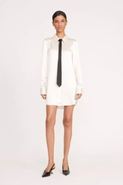 TABITHA DRESS | IVORY -Staud Store 278 TABITHA TUNIC IVORY BLACK 0182 web
