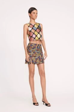 ALORA TOP | DANCE FLOOR -Staud Store 64 ALORA TOP DANCE FLOOR EMERIE SKIRT DANCE FLOOR 1176 web