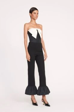 ATTICUS TOP | BLACK IVORY -Staud Store 81 ATTICUS TOP BLACK IVORY PRESLEY PANT BLACK 1091 web