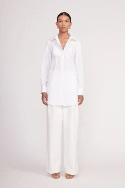 ALITA TUNIC | WHITE 4 ALITA TUNIC | WHITE -Staud Store Alita Tunic White Luisa Pant Ivory 00238 web