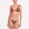 OLIVIA BEADED TRIANGLE TOP | CLOVE 1 OLIVIA BEADED TRIANGLE TOP | CLOVE -Staud Store Bikini Brown 06057