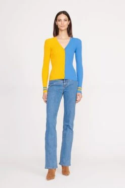 THE STAUD NFL CARGO SWEATER | LOS ANGELES CHARGERS -Staud Store CARGO SWEATER LOS ANGELES CHARGERS 0100 web