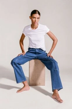 CREW NECK T SHIRT | WHITE -Staud Store DENIMWEB4