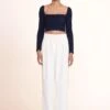 LUISA PANT | IVORY -Staud Store Eleanora Top Navy 1 ccd66f8e 8103 4aeb a4cd 35549e484453