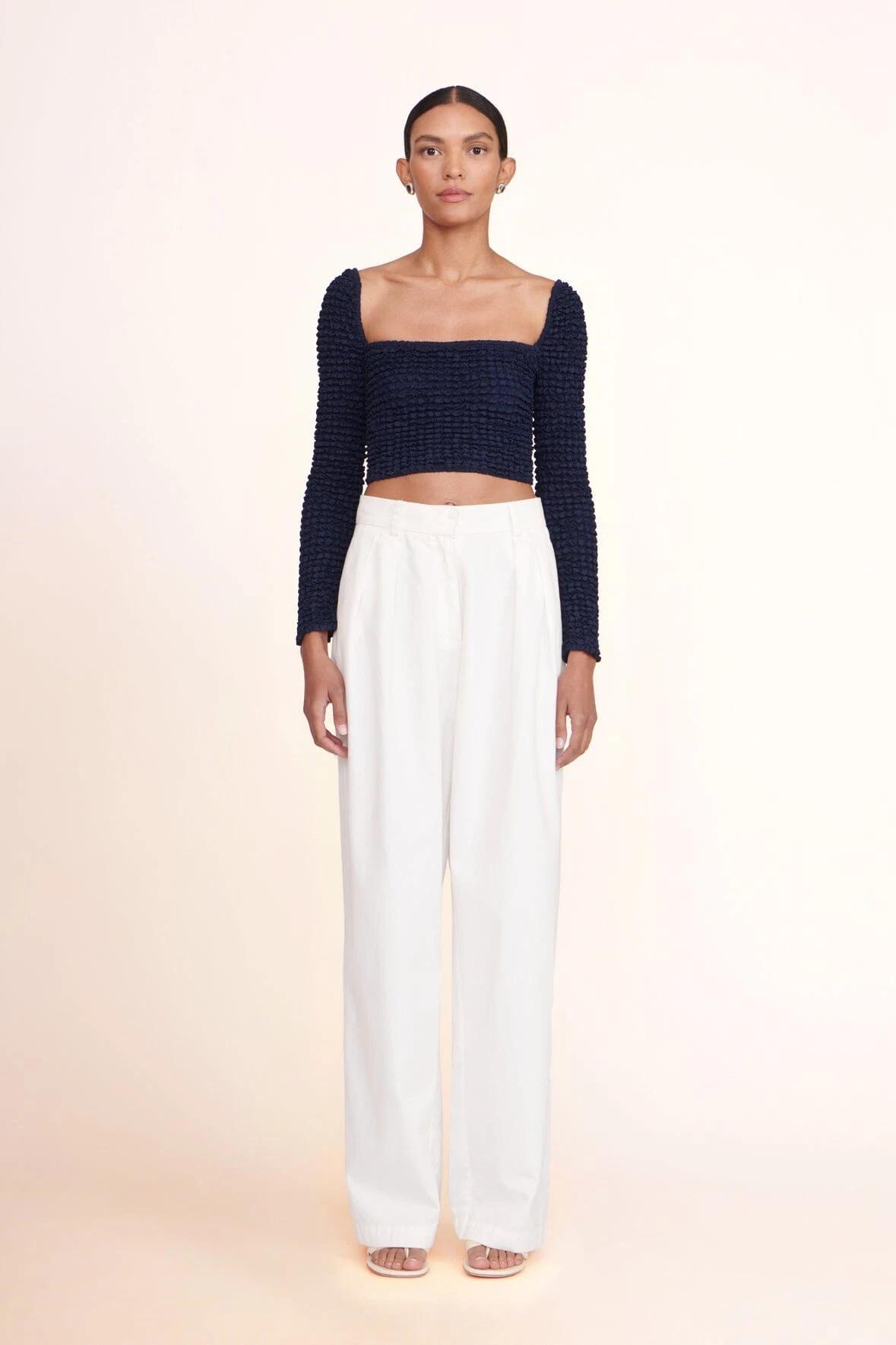 LUISA PANT | IVORY LUISA PANT | IVORY -Staud Store Eleanora Top Navy 1 ccd66f8e 8103 4aeb a4cd 35549e484453