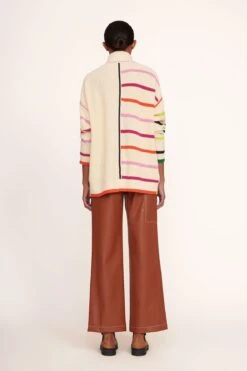 HAMPTON SWEATER | CREME RAINBOW MULTI -Staud Store Hampton Sweater Creme Multi 007 edit web