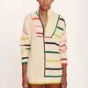 HAMPTON SWEATER | CREME RAINBOW MULTI -Staud Store Hampton Sweater Creme Multi 008 edit web