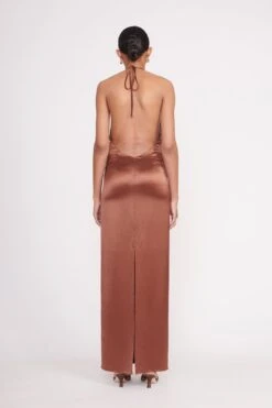 JANET DRESS | CLOVE -Staud Store Janet Dress Clove 04632 web