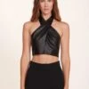 KAI TOP | BLACK VEGAN LEATHER -Staud Store Kai Top Black 017 edit web