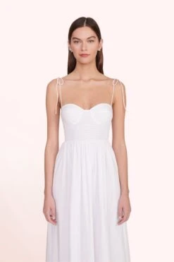 LANDRY DRESS | WHITE -Staud Store Landry Dress White 00645 web