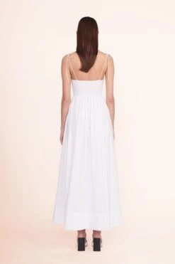 LANDRY DRESS | WHITE -Staud Store Landry Dress White 00647 web
