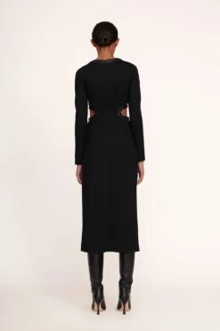 LONG SLEEVE DOLCE DRESS | BLACK 5 LONG SLEEVE DOLCE DRESS | BLACK -Staud Store Long Sleeve Dolce Dress Black 006 edit web 1