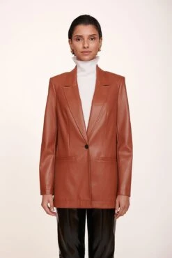 MADDEN BLAZER | WHISKEY VEGAN LEATHER