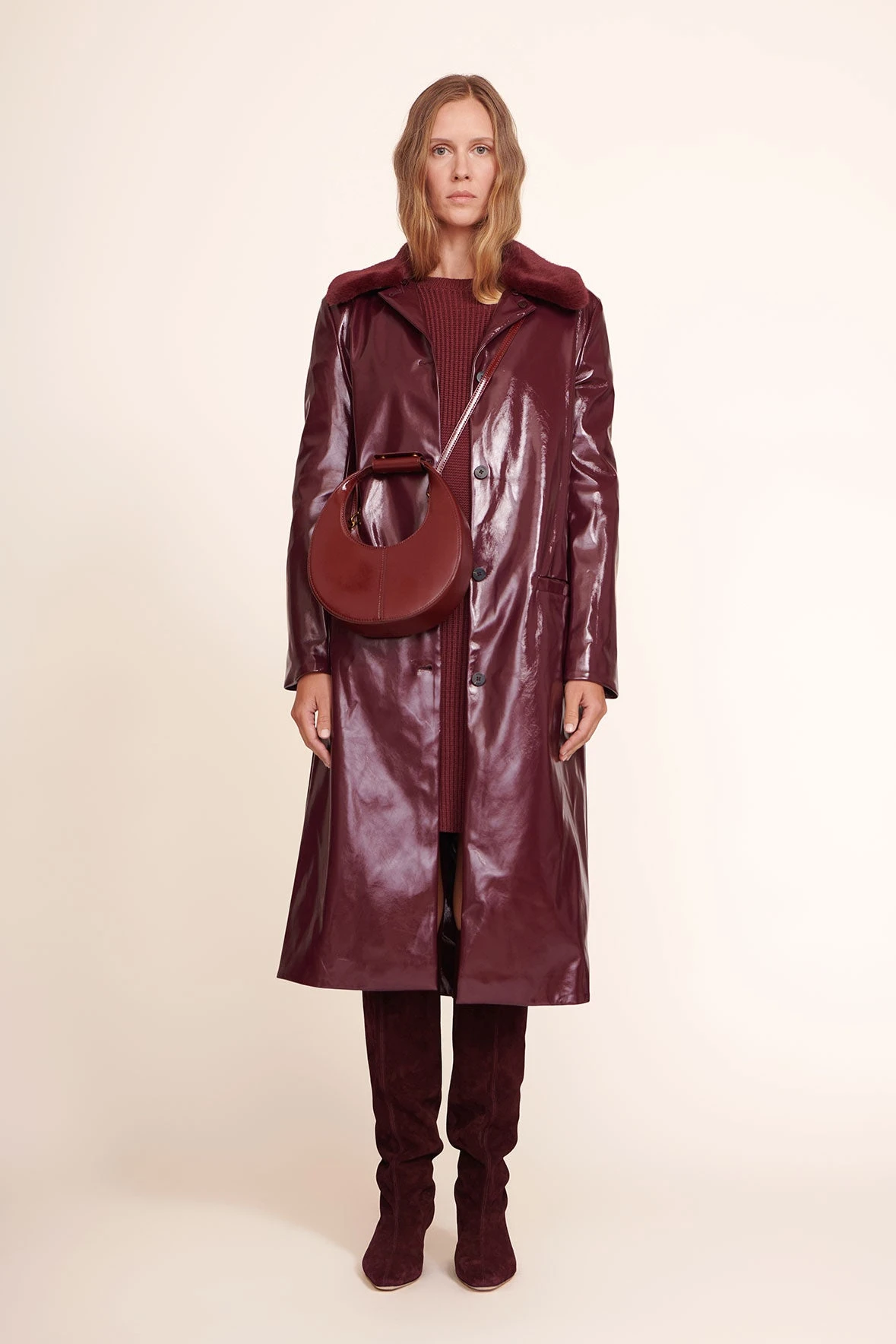 WALLY BOOT | PLUM SUEDE WALLY BOOT | PLUM SUEDE -Staud Store Marylebone Dress Merlot 001 edit web