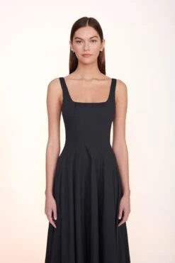WELLS MAXI DRESS | BLACK -Staud Store Maxi Wells Dress Black 00480 web