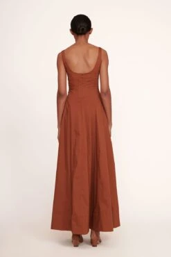 WELLS MAXI DRESS | TAN -Staud Store Maxi Wells Dress Tan 006 edit web