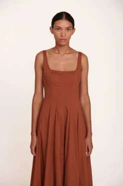 WELLS MAXI DRESS | TAN -Staud Store Maxi Wells Dress Tan 020 edit web