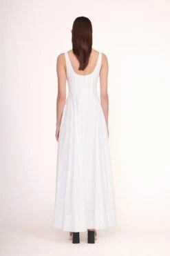 WELLS MAXI DRESS | WHITE -Staud Store Maxi Wells Dress White 00405 web