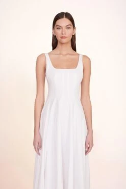 WELLS MAXI DRESS | WHITE -Staud Store Maxi Wells Dress White 00409 web