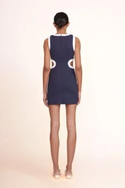 MINI DOLCE DRESS | NAVY WHITE 4 MINI DOLCE DRESS | NAVY WHITE -Staud Store Mini Dolce Dress Navy White 00209 web