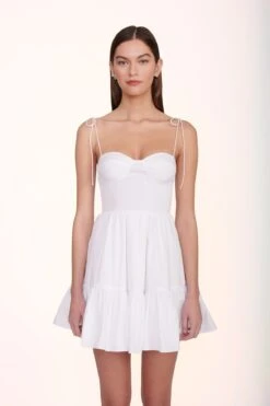 MINI LANDRY DRESS | WHITE 5 MINI LANDRY DRESS | WHITE -Staud Store Mini Landry Dress White 00668 web