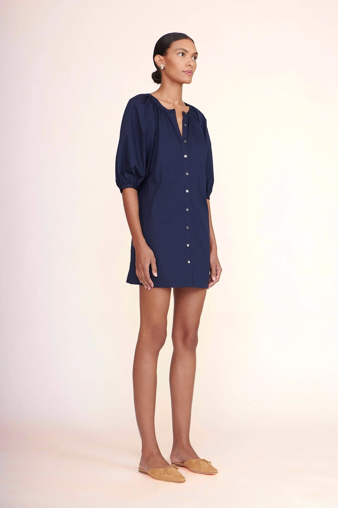 MINI VINCENT DRESS | NAVY MINI VINCENT DRESS | NAVY -Staud Store Mini Vincent Dress Black 00491 web