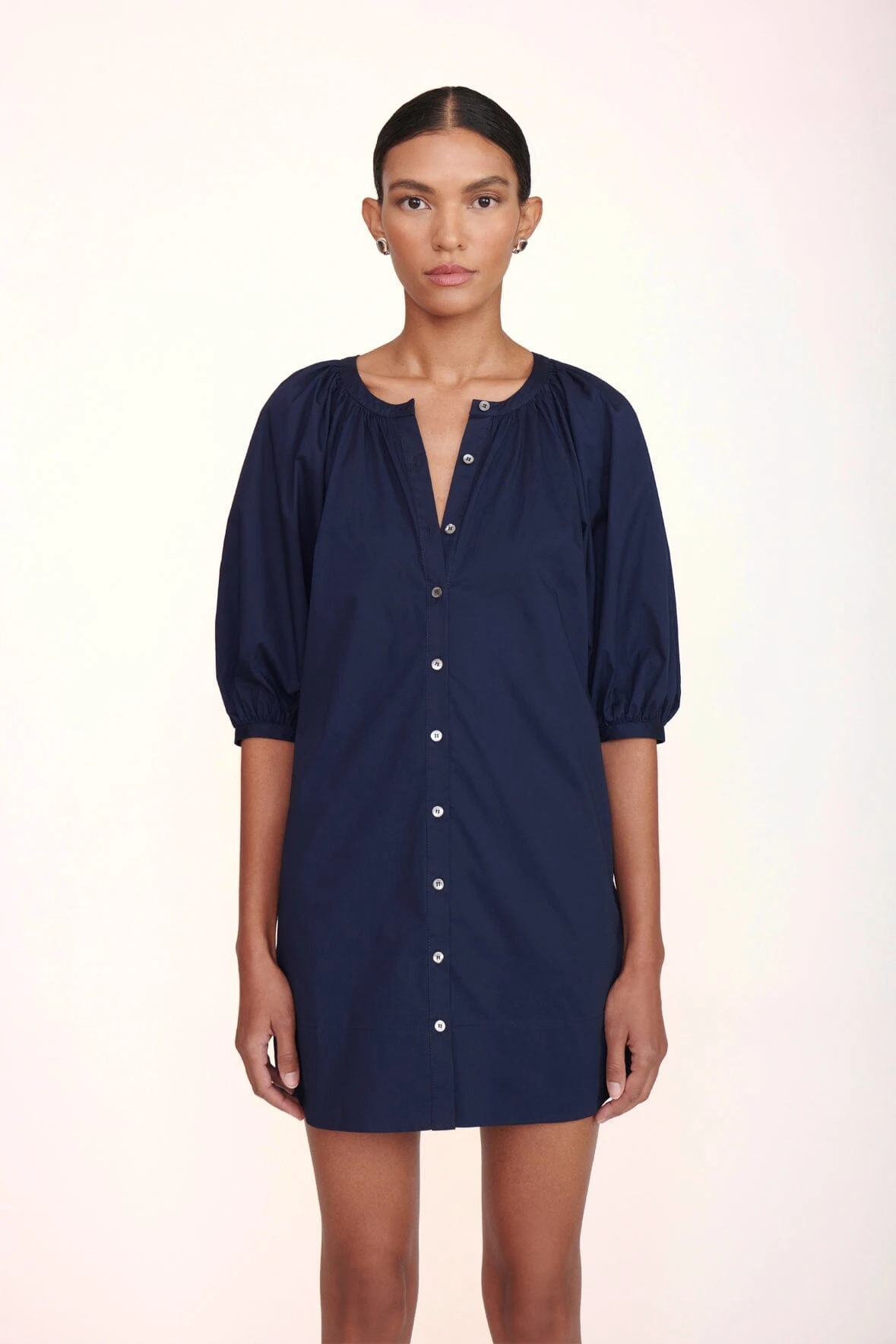 MINI VINCENT DRESS | NAVY MINI VINCENT DRESS | NAVY -Staud Store Mini Vincent Dress Black 00498 web