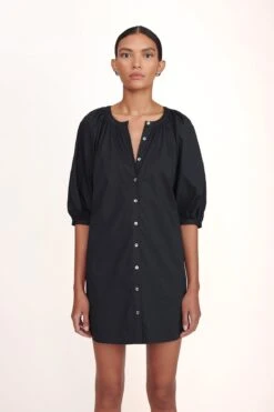 MINI VINCENT DRESS | BLACK -Staud Store Mini Vincent Dress Navy 00511 web