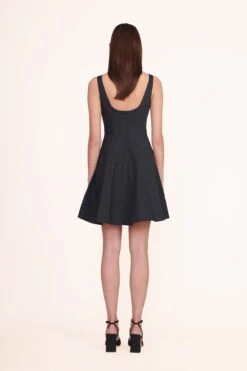 MINI WELLS DRESS | BLACK -Staud Store Mini Wells Dress Black 00532 web