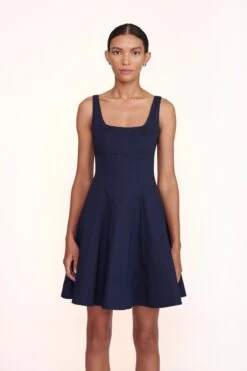 MINI WELLS DRESS | NAVY 5 MINI WELLS DRESS | NAVY -Staud Store Mini Wells Dress Navy 00079 web