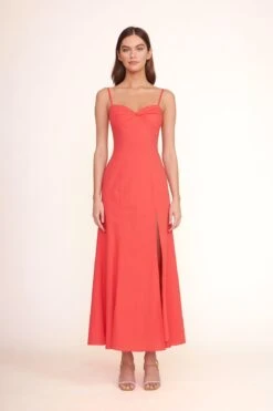 LAUREL CRYSTAL HEEL | RHINESTONE CASHEW SUEDE -Staud Store NATALY DRESS HIBISCUS 00361 web