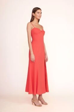 LAUREL CRYSTAL HEEL | RHINESTONE CASHEW SUEDE -Staud Store NATALY DRESS HIBISCUS 00367 web