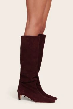 WALLY BOOT | PLUM SUEDE 5 WALLY BOOT | PLUM SUEDE -Staud Store Palettes Dress Plum 069 web