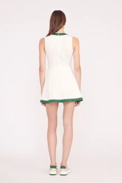 CROSS-COURT DRESS | IVORY COURT GREEN -Staud Store PickleBall 027 01451 edit web