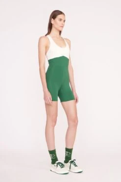 BOUNCE SHORT UNITARD | COURT GREEN IVORY -Staud Store PickleBall 031 01647 web