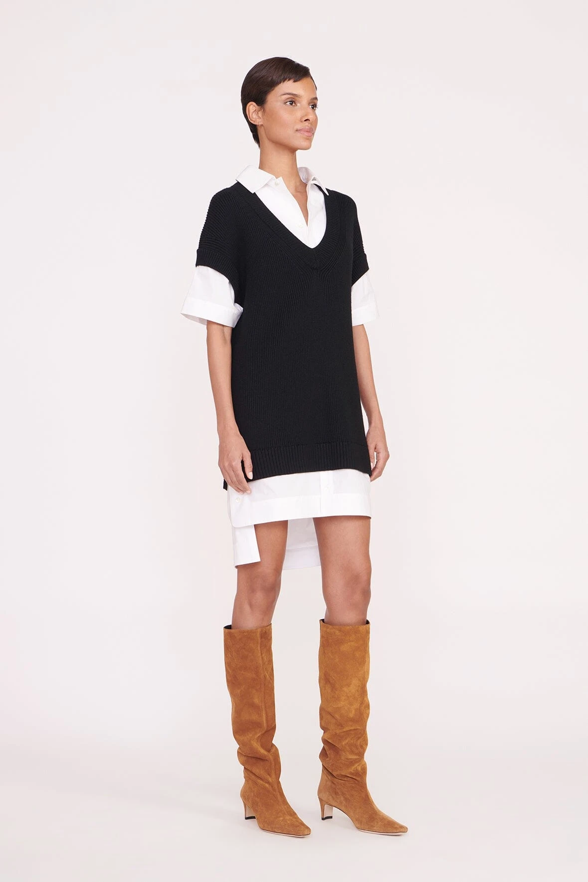BRIDGET DRESS | BLACK WHITE BRIDGET DRESS | BLACK WHITE -Staud Store Pre Fall 010 00279 web