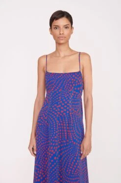 FLORENCE DRESS | LAPIS WAVY DOT -Staud Store Pre Fall 029 00930 web