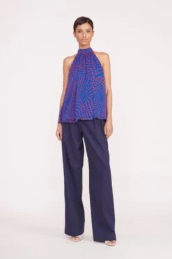 MARLOWE TOP | LAPIS WAVY DOT 3 MARLOWE TOP | LAPIS WAVY DOT -Staud Store Pre Fall 030 00942 web