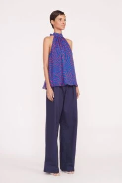 MARLOWE TOP | LAPIS WAVY DOT 5 MARLOWE TOP | LAPIS WAVY DOT -Staud Store Pre Fall 030 00954 web