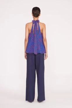 MARLOWE TOP | LAPIS WAVY DOT 4 MARLOWE TOP | LAPIS WAVY DOT -Staud Store Pre Fall 030 00959 web
