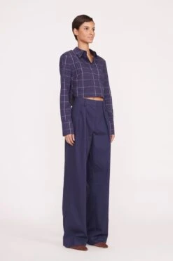 SENECA TOP | NAVY PLAID -Staud Store Pre Fall 031 00982 web