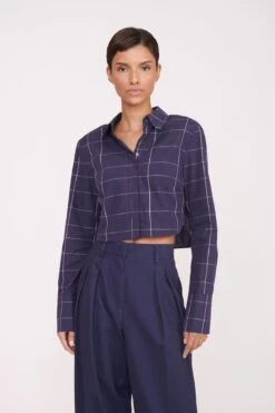 SENECA TOP | NAVY PLAID
