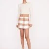 TOUR SKIRT | TOBACCO GINGHAM 1 TOUR SKIRT | TOBACCO GINGHAM -Staud Store Pre Fall 038 01217 web