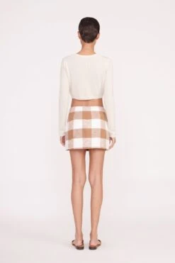 TOUR SKIRT | TOBACCO GINGHAM -Staud Store Pre Fall 038 01227 web